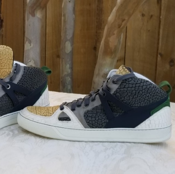 Auth Lanvin Paris high top sneakers tennis shoes - Picture 6 of 16